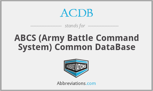 What is the abbreviation for abcs (army battle command system) common database?